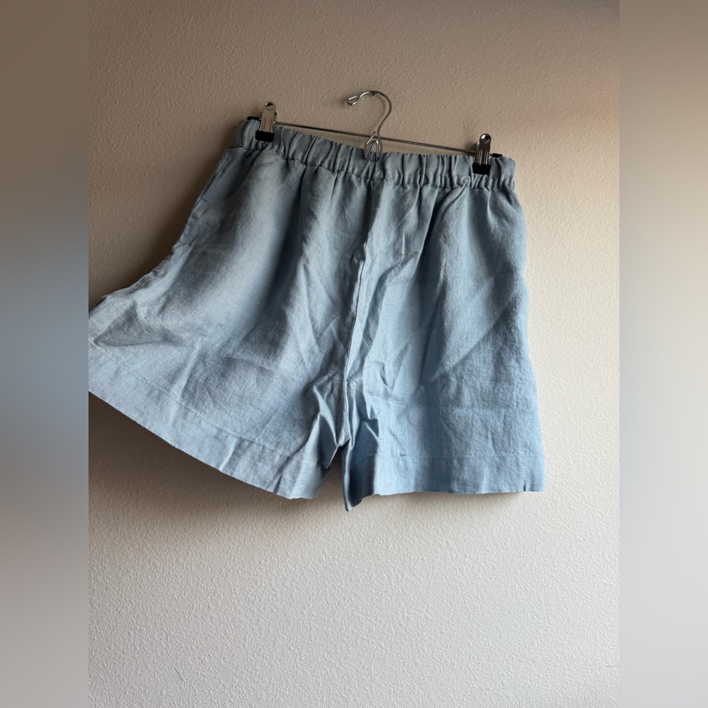 NWT Linen Tales Allure Linen Hip-Hop Shorts Blue Preppy Natural Fibers Large - Picture 2 of 5